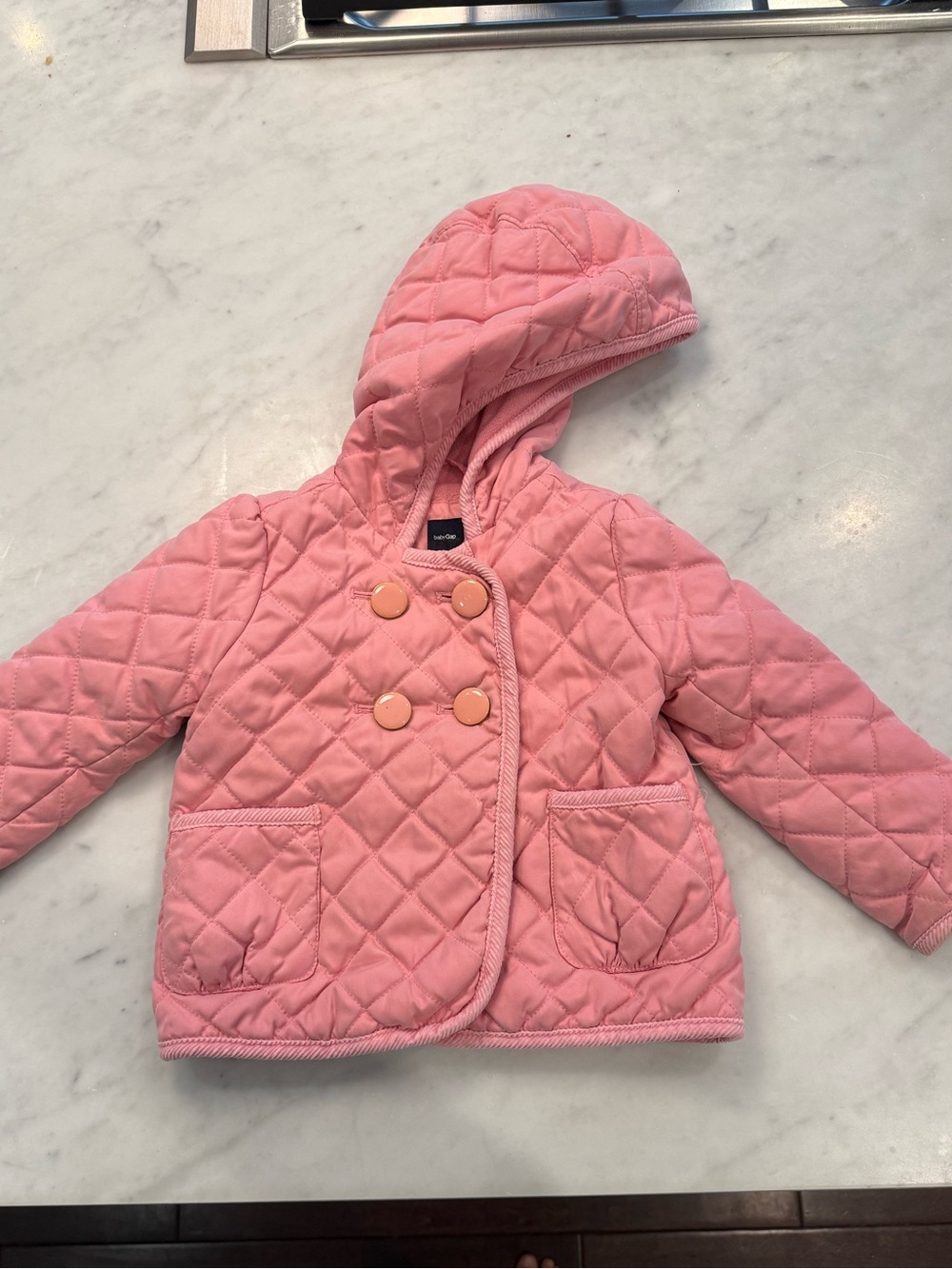 GAP Pink Quilted Hooded Puffer Jacket